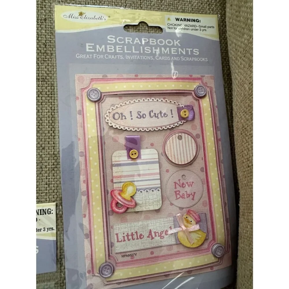 NWT Assorted Baby Girl Sticker and Embellishment Lot - Pink